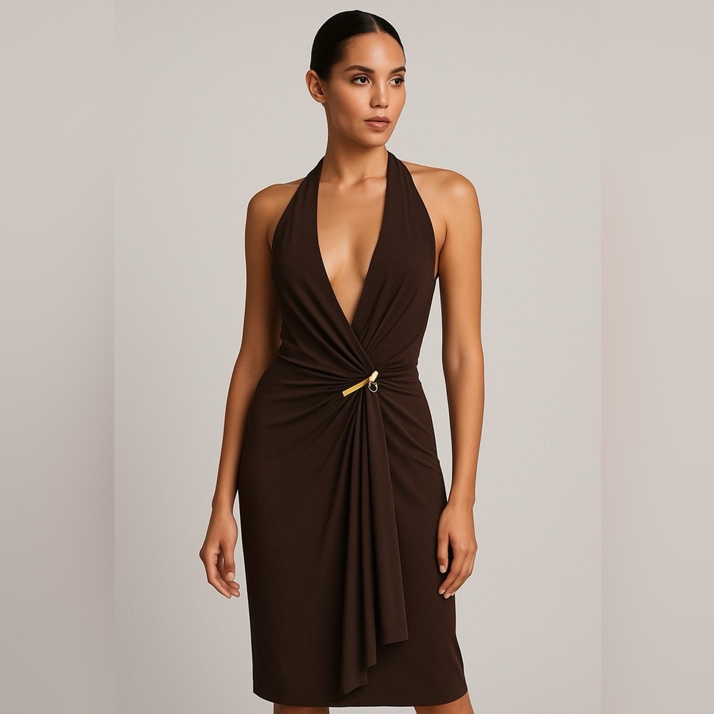 Gucci Halter Dress with Gold Accent